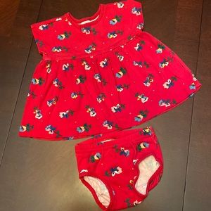 Hanna Andersson Red Floral Dress & Bloomers Set Size 70 6-12M